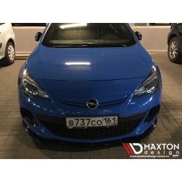 Накладка сплиттер на передний бампер вариант 3 на Opel Astra J OPC / VXR